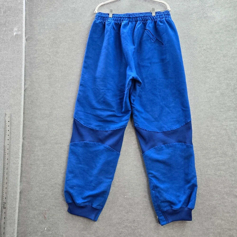 VINTAGE Air Jordan Men Activewear Pants Large Blue Sweatpants Logo Y2K READ